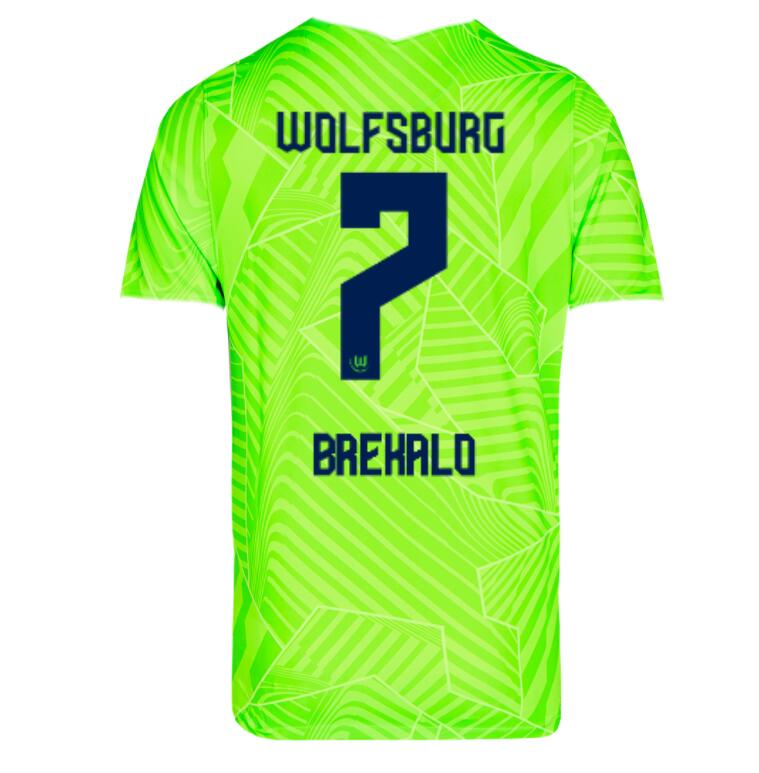 2021/22 Wolfsburg Home Kit Soccer Jersey with Brekalo 7 printing